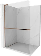 Ścianki i drzwi prysznicowe - Mexen Kioto+ L ścianka prysznicowa z półką Walk-in 100 x 200 cm, transparent, różowe złoto - 800-100-123-60-00 - miniaturka - grafika 1