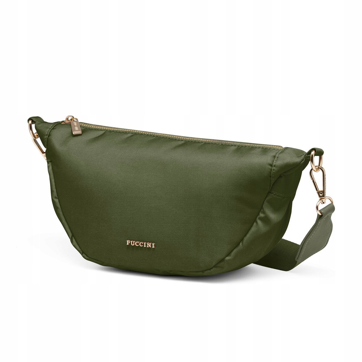 Torebka Damska Miejska Półksiężyc Miękka Na Pasku Zielona PUCCINI TM247-5