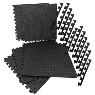 Mata do ćwiczeń pod sprzęt na siłownię puzzle 18w1 180x 120 czarna - Maty do ćwiczeń - miniaturka - grafika 1