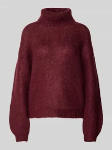 Sweter z dzianiny o kroju oversized z prążkowanymi wykończeniami model ‘LAMBI’ - Swetry damskie - miniaturka - grafika 1