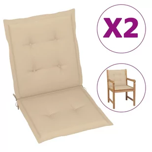 vidaXL Poduszki na krzesła ogrodowe, 2 szt., beżowe, 100x50x3 cm - Poduszki ogrodowe - miniaturka - grafika 1
