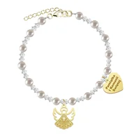 Biżuteria dla dzieci - I KOMUNIA ŚWIĘTA Bransoletka z Aniołkiem srebro pozłacane - miniaturka - grafika 1