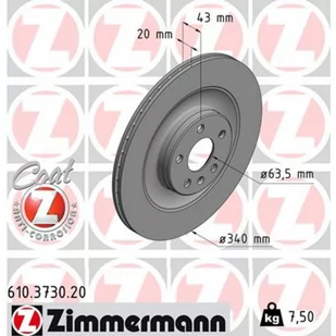 Tarcza hamulcowa ZIMMERMANN 610.3730.20 - Tarcze hamulcowe - miniaturka - grafika 1