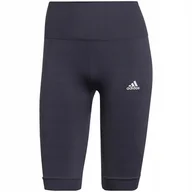 Legginsy - Legginsy damskie adidas Aeroknit Seamless Short Tights granatowe HE2960 XS - miniaturka - grafika 1