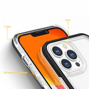 Clear 3in1 etui iPhone 14 Pro silikonowy pokrowiec z ramką czerwone - Etui i futerały do telefonów - miniaturka - grafika 3