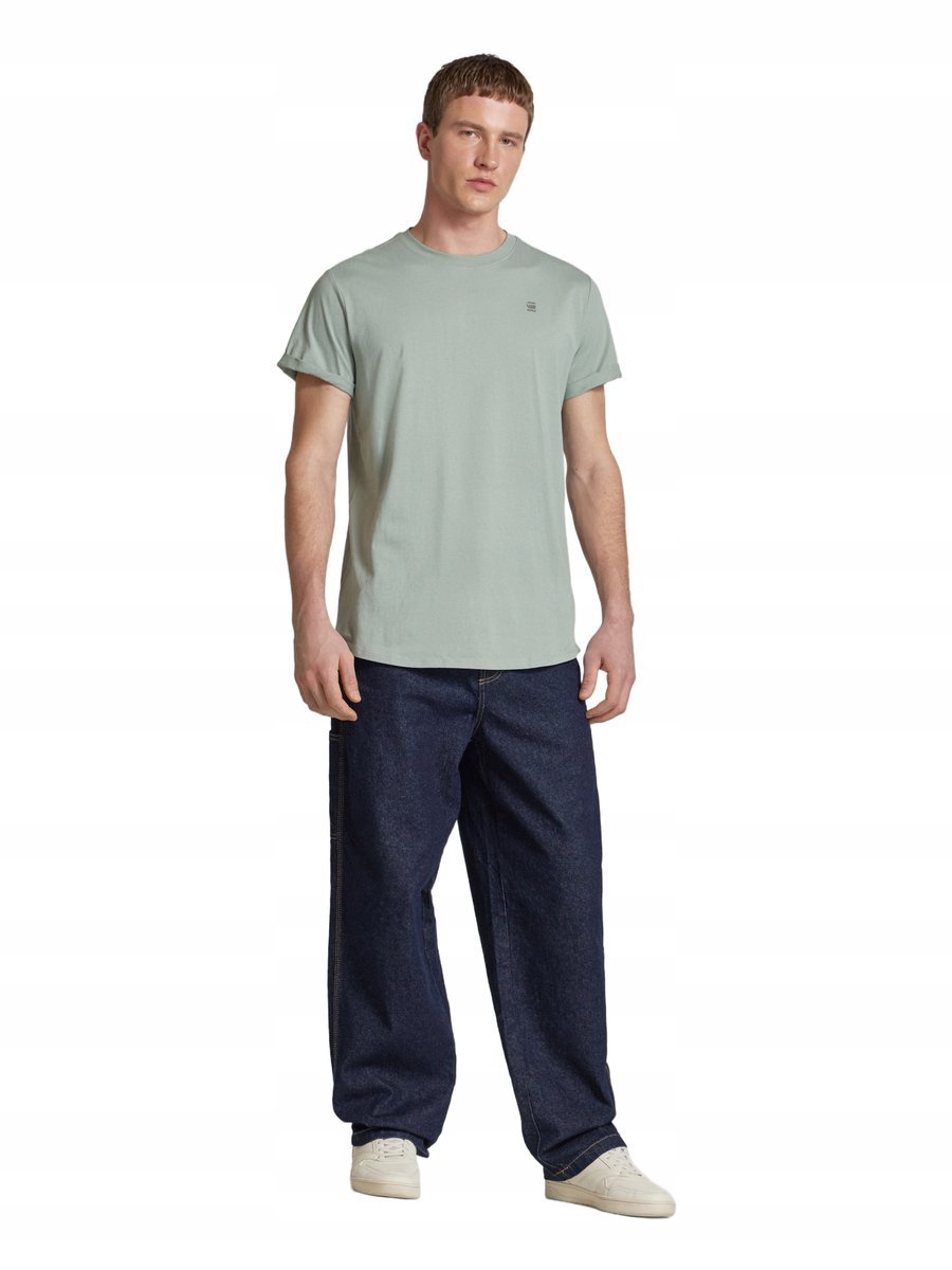 G-STAR RAW T-SHIRT ZIELONY KLASYCZNY BAWEŁNIANY OKRĄGŁY DEKOLT L 16BA