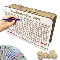 Skarbonki - Skarbonka wykreślana wyzwanie oszczędzanie twój dowolny tekst Cel 20000 zł - miniaturka - grafika 1