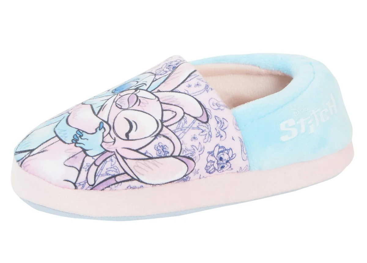 Disney Dziewczęce kapcie dla dzieci Stitch & Angel Slip On Warm House Shoes Mules, różowy, 33 EU
