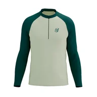 Koszulki sportowe męskie - COMPRESSPORT Koszulka biegowa męska TRAIL HZ LS T-SHIRT sugar/storm - miniaturka - grafika 1
