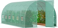 Szklarnie ogrodowe - Szklarnia tunelowa VEVOR, 6,8 x 2,3 x 2,3 m, tunel foliowy, szklarnia roślinna z ramą ze stali ocynkowanej, zieloną pokrywą PE, drzwiami wahadłowymi i 12 zwijanymi oknami - miniaturka - grafika 1
