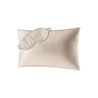 Pościel - Ailoria, Zestaw Beauty Sleep maska na sen + poszewka na poduszkę 40x60 cm, beżowy - miniaturka - grafika 1