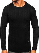 Swetry męskie - Czarny sweter męski Denley MM6021 - miniaturka - grafika 1