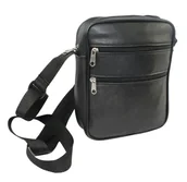 Torby męskie - Skórzana Torba Męska Średnia Pionowa Skóra Naturalna Czarna Antoszczyk (PL) 21 x 17 x 5 [cm] - miniaturka - grafika 1