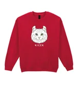 Bluzy męskie - Bluza bez kaptura Amerykański Curl Biały Kotek Kot Pupil Czerwona XL - miniaturka - grafika 1