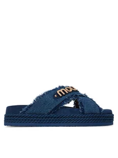 Mou Klapki Criss-cross MU.SW451004K Niebieski - Klapki i japonki damskie - miniaturka - grafika 1