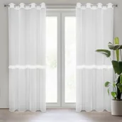 Firany - Firana gotowa na przelotkach SYLVI 260 x 140 cm biały - miniaturka - grafika 1