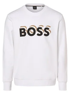 BOSS Męska bluza nierozpinana Mężczyźni Bawełna biały jednolity, L - Bluzy męskie - miniaturka - grafika 1