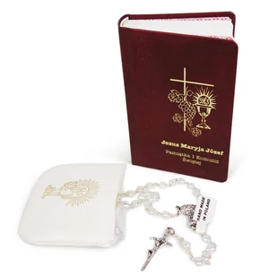 ZESTAW KOMUNIJNY: KSIĄŻECZKA + RÓŻANIEC + ETUI - Biżuteria dla dzieci - miniaturka - grafika 1