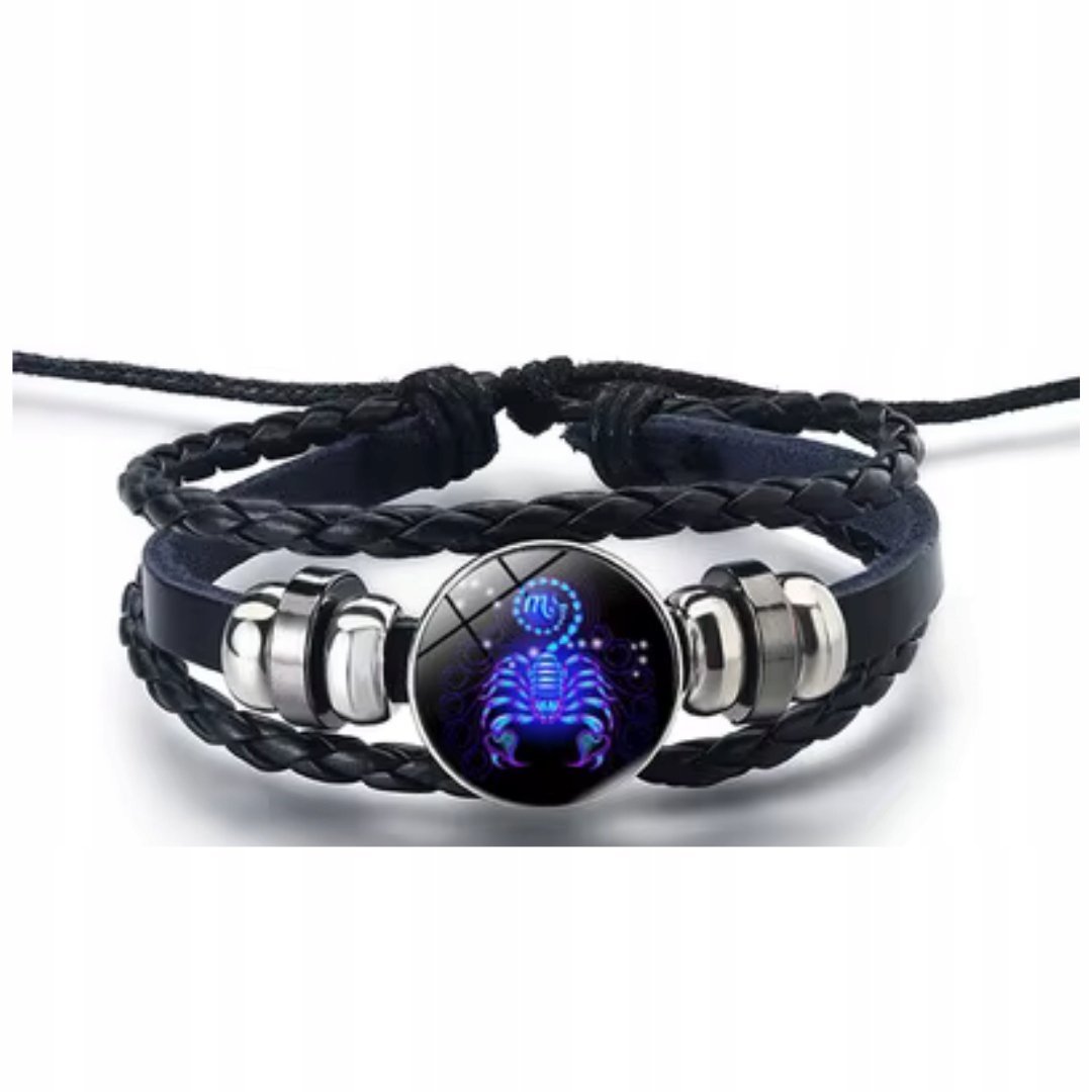Zodiakalna Bransoletka Skorpion Pleciona Regulowana Biżuteria Unisex