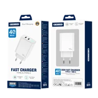 Ładowarki do telefonów - JELLICO ładowarka sieciowa EU19 GaN PD 40W 2xUSB-C Biały - miniaturka - grafika 1