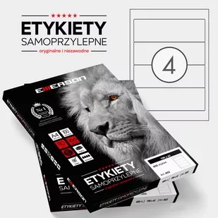 Emerson ETYKIETA A4 190X61MM 100 ARK - Etykiety samoprzylepne i bloki etykiet - miniaturka - grafika 1