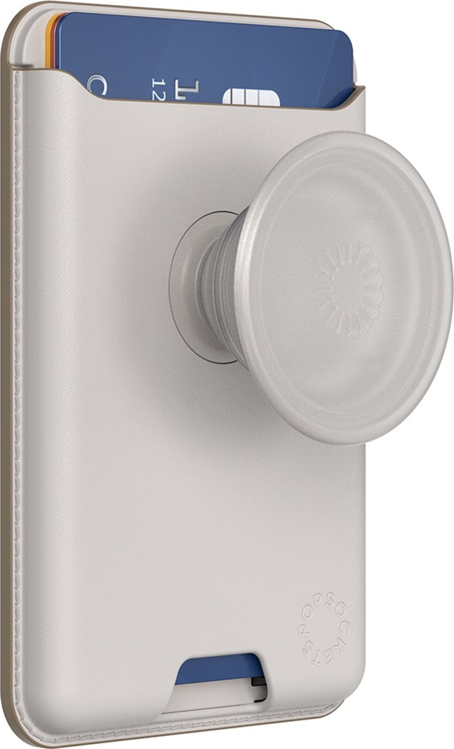 PopSockets, pokrowiec na portfel MagSafe PopWallet z podstawką PopGrip, biały