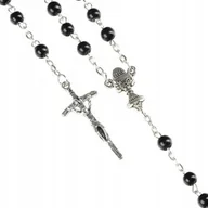 Różańce - Różaniec do Pierwszej Komunii perełka czarny biały - miniaturka - grafika 1
