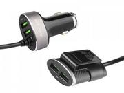 Uchwyty samochodowe do telefonów - MyWay Ładowarka MYWAY 12/24V 2x USB + 2x USB 5.1A Auto ID na przewodzie 100cm z klipsem WE22-9889 - miniaturka - grafika 1