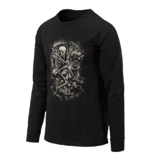 Longsleeve Helikon-Tex (Fight to the grave) - Czarny M - Odzież taktyczna i umundurowanie - miniaturka - grafika 1