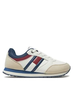 Tommy Hilfiger Sneakersy Flag Low Cur Lace-Up Sneaker T3X9-33664-1269 Biały - Buty dla chłopców - miniaturka - grafika 1