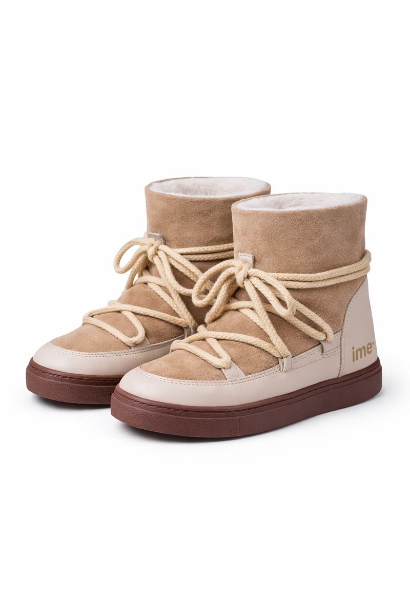 INUIKII CLASSIC WEDGE ŚNIEGOWCE DAMSKIE BEŻOWE SKÓRZANE 38 1I3A