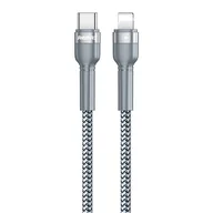 Kable USB - REMAX Jany nylonowy kabel przewód USB Typ C - Lightning 100 W 5A Power Delivery 1 m srebrny (RC-171) - miniaturka - grafika 1
