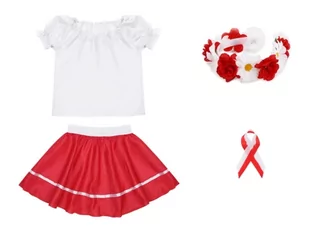 ZESTAW NARODOWY BIAŁO-CZERWONY 116-128 4el - Dresy i komplety dla dziewczynek - miniaturka - grafika 1