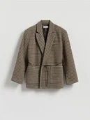 Marynarki i żakiety damskie - Reserved - Marynarka w pepitkę z paskiem - wielobarwny - miniaturka - grafika 1