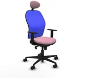 Fotele i krzesła biurowe - Krzesło Biurowe z Zagłówkiem Jorquera Piqueras y Crespo 1D036N1 Różowy - miniaturka - grafika 1