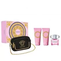 Versace Bright Crystal zestaw Edt 90 ml + Mleczko do ciała 100 ml + Żel pod prysznic 100 ml + Torebka dla kobiet - Zestawy perfum damskich - miniaturka - grafika 1