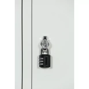 Szafka ubraniowa ze schowkami, 3 schowki, 1850 x 300 x 500 mm, zamek obrotowy, drzwi beżowe - Szafki biurowe - miniaturka - grafika 1