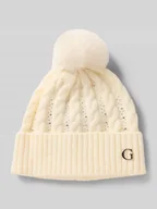 Czapki damskie - Czapka z dzianiny z aplikacją z logo - miniaturka - grafika 1