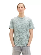 Koszulki męskie - TOM TAILOR Męski T-shirt 1035625, 31463-Deep Blue Green Tonal Spacedye, M, 31463 - Deep Blue Green Tonal Spacedye, M - miniaturka - grafika 1