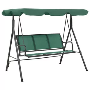 vidaXL Huśtawka ogrodowa, zielona, 170 cm, textilene i stal - Huśtawki - miniaturka - grafika 1