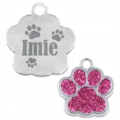 Akcesoria podróżnicze - Zawieszka Adresówka Łapka Malinowa Grawer Wzory - miniaturka - grafika 1