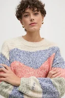 Swetry damskie - Pepe Jeans sweter z domieszką wełny HARRIET damski kolor beżowy PL702232 - miniaturka - grafika 1