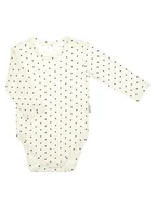 Body dla niemowląt - Dziewczęce body na długi rękaw w czarne kropki kremowe Nicol,r.86 - miniaturka - grafika 1