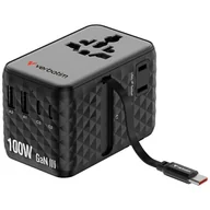 Powerbanki - Verbatim Adapter podróżny EU/UK/US GaN 2xUSB-C/2xUSB-A/1xUSB-C PD 100W czarny 30191 - miniaturka - grafika 1
