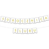 Wesele i ślub - Girlanda BANER - 50 rocznica ślubu - złota - miniaturka - grafika 1