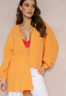 Koszule damskie - Pomarańczowa Bawełniana Koszula Oversize z Przedłużonym Tyłem Gelacia - miniaturka - grafika 1