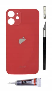 OEM Panel tylny czerwony do iPhone 12 mini Big Hole szkło klapka baterii - Części serwisowe do telefonów - miniaturka - grafika 1
