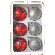 Bombki - Choinkowe Bombki Szóstka czerwono-srebrne jak w opisie - miniaturka - grafika 1
