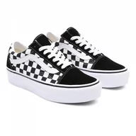 Trampki damskie - Damskie buty VANS Old Skool Platform - białe - miniaturka - grafika 1