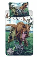 Pościel dla dzieci - Jerry Fabrics Pościel bawełniana 140x200 Park jurajski Dinozury zielona poszewka 70x90 JF 02 - miniaturka - grafika 1